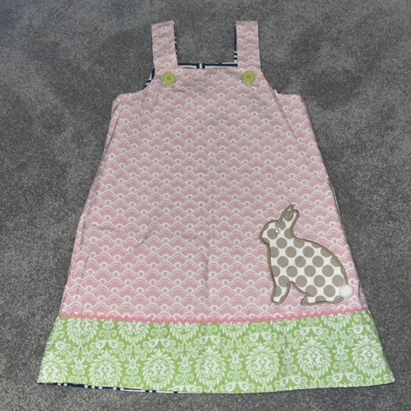 EUC Shrimp & Grits Kids Reversible Easter Anchor Dress  4th July - size 5 - Picture 4 of 9